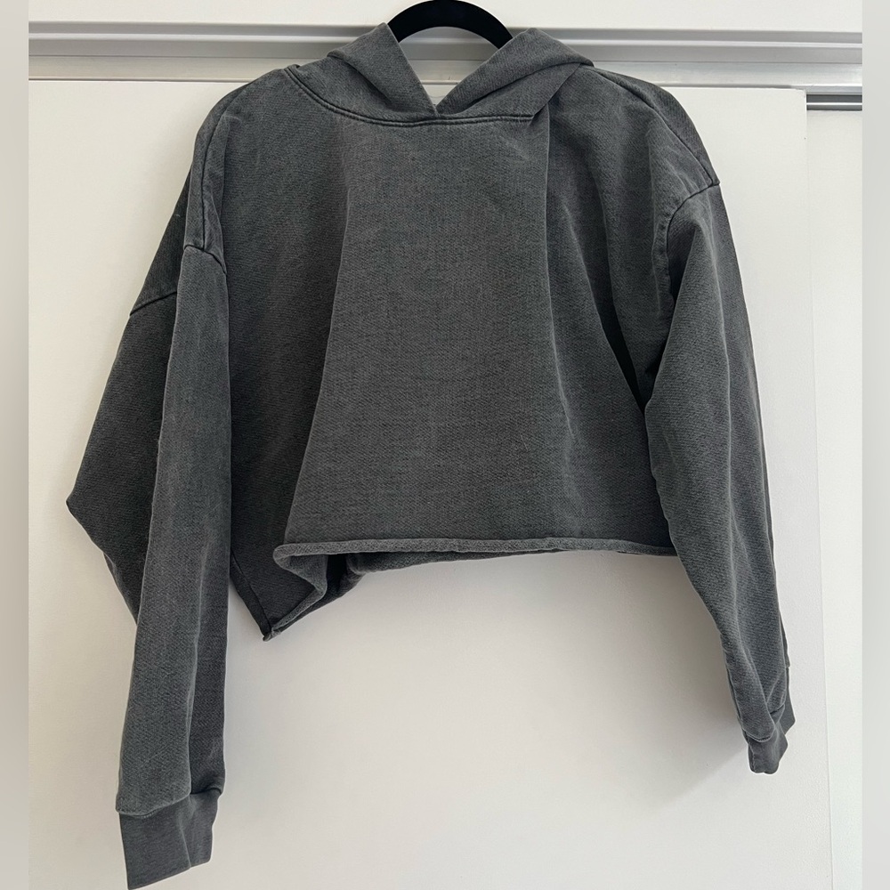 Talentless Gray Women's Cropped Hoodie Sweater
